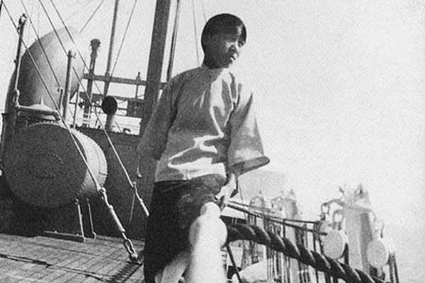 chinese writer bing xin on a boat